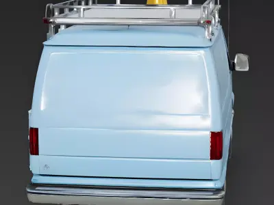Realistic Urban Utility Van 3D Model Low-poly 3D model