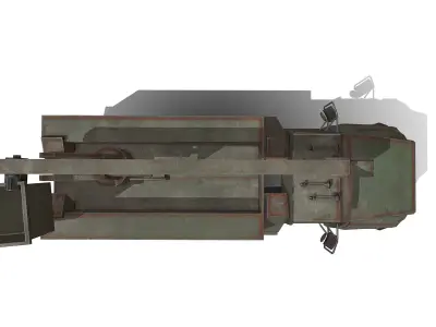 trucK military with crane on top 3D model