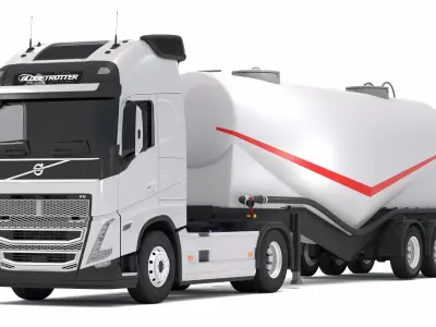 Volvo FH16 2021 With Cement Trailer 3D model