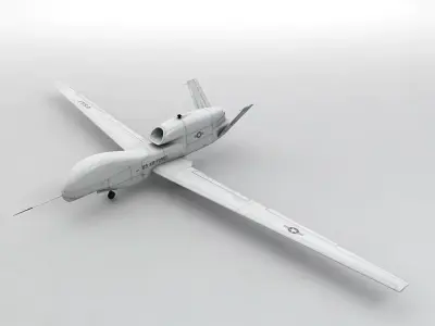  Global Hawk UAV Unmanned Aircraft Low-poly 3D model