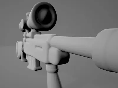 Stylized Sniper Rifle Fortnite Style 3D Model 3D model