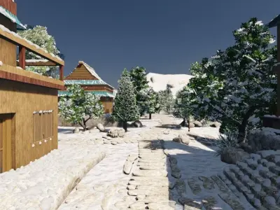 Winter Village 3D model get