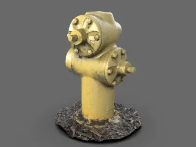 Yellow Fire Hydrant  3D model