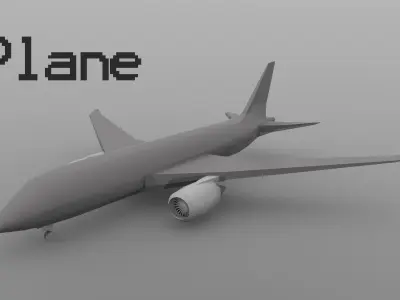 Low-Poly Model of Boeing Airplane Low-poly 3D model