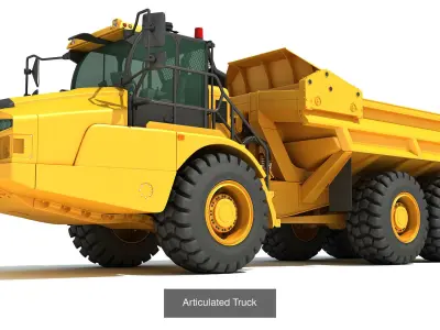 Heavy Construction Machinery Equipment 3D Model Pack