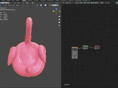 Inflatable Flamingo Low-poly 3D model
