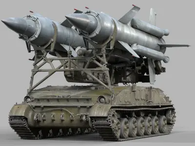 2K11 Krug  SA-4 Ganef Low-poly 3D model