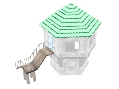 Wizard Tower Game Ready  Free low-poly 3D model
