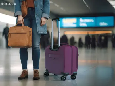 Wheeled Travel Suitcase Purple 3D model