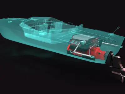 Motorboat X-Ray 3D model