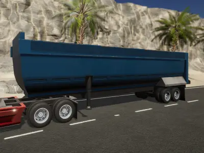 Semi Truck Trailer - 06 Low-poly 3D model
