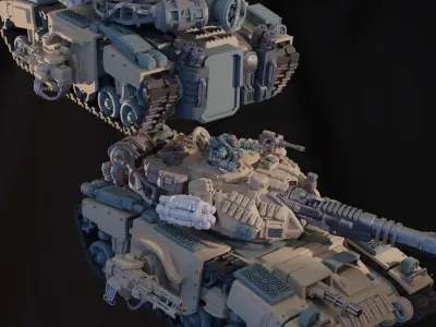 Pre- Supported Dominion Smoke Jaguar Frontline Battle Tank 3D print model