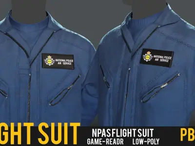 NPAS Style Flight Suit - Police Aviation 3D Model for EUP Low-poly 3D model