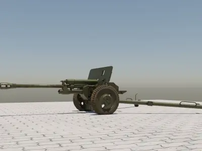 ZiS-3 76-mm Divisional Field Gun 3D model
