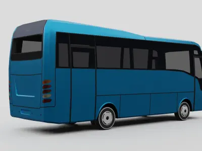3D ISUZU Turquoise Low Poly Low-poly 3D model