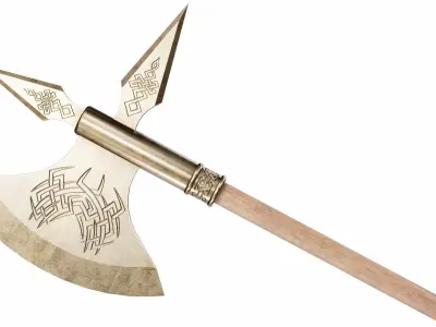 Halberd 03 Low-poly 3D model