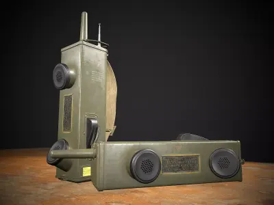 World War 2 US Army Walkie Talkie Low-poly 3D model