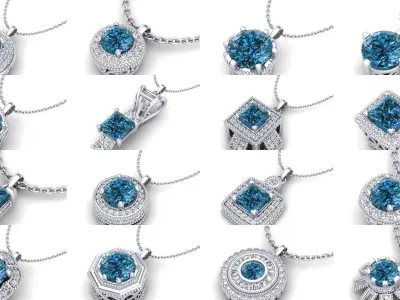 3DM 33 SOLITAIRE PENDANT FILES 3D Model Pack