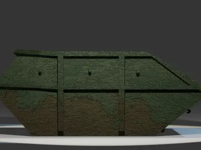 Large Industrial Dumpster 3D Model - Rusty Textured - Game Ready Low-poly 3D model