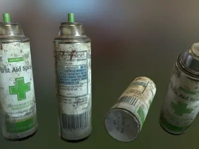 PBR First Aid Spray Low-poly 3D model