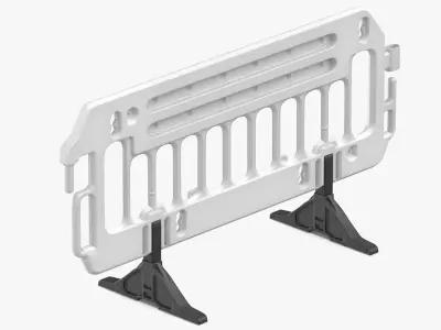 Construction Barrier 01 White 3D model
