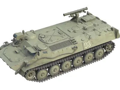 9K114 Shturm Saclos Soviet Anti Tank Missile Low-poly 3D model