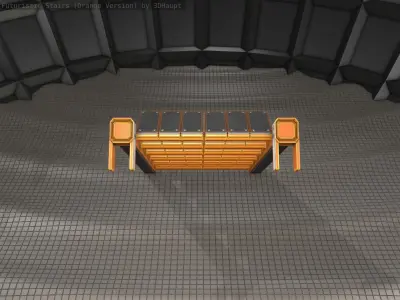 Sci-Fi Stairs - 14 - Orange Version Low-poly 3D model