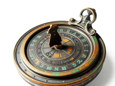 Antique Nautical Sundial Compass Model Pack Low-poly 3D model