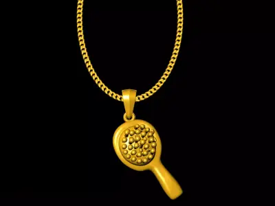 hair brush gothic pendant charms - one inch pendant 3D print model
