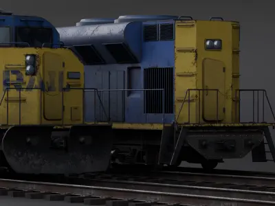 Train Pack Rig Low-poly 3D model
