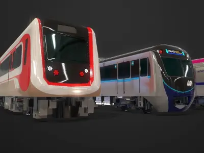 Electric Passenger Train Package Vol 1 3D model