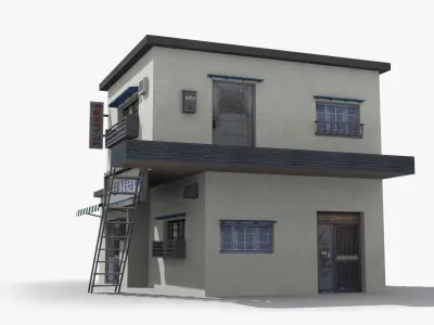 Japanese House x6 Low-poly 3D model purchase