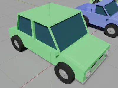 3D Cartoon Cars Pack Free low-poly 3D model