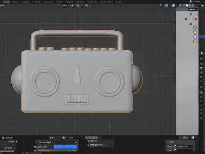 Robot toy radio Low-poly 3D model