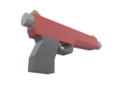Low Poly Gun v1 003 Low-poly 3D model