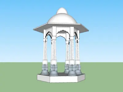 indian chatri  Low-poly 3D model