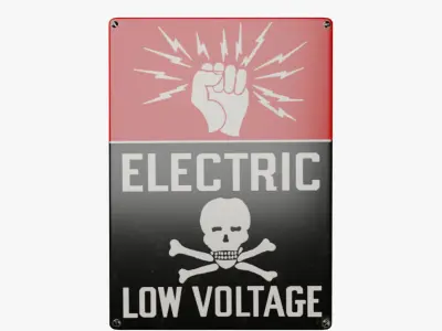 Vintage electric danger sign 3D model