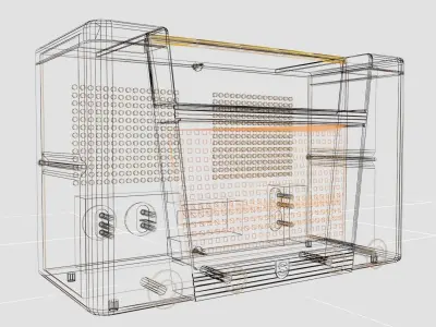 Old Radio Cabinet 3D model