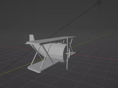 Low Poly Cartoon Biplane 3D model