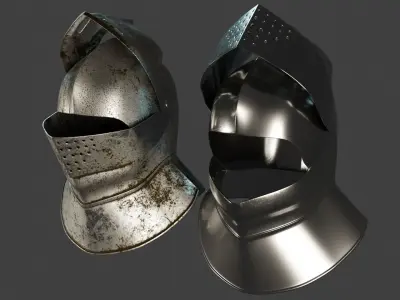 15th Knight Helmet 3D model
