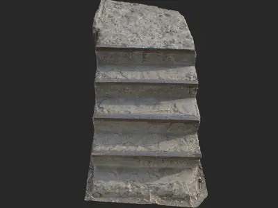 Concrete staircase Low-poly 3D model