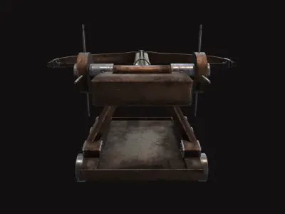 Medieval Ballista Old Low-poly 3D model