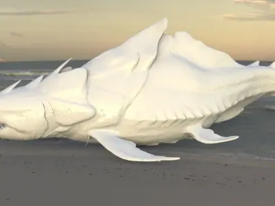 Megalodon Shark Hybrid Fantasy With UVs 3D 3D model