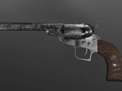 Dragoon colt gun Low-poly 3D model