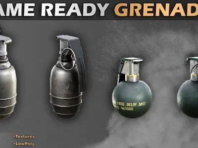 8 GameReady Grenades Vol01 Low-poly 3D model