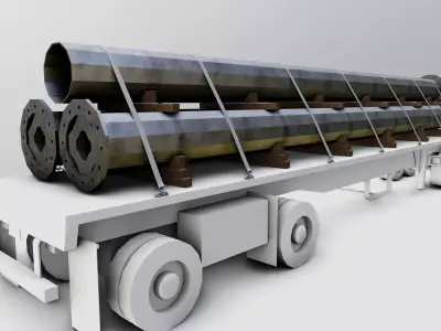 CARGO MODELS FOR TRUCK TRAILER-Polygon Pole Type-3-1 3D model