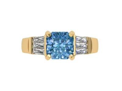 Asscher Ring 3D print model shop