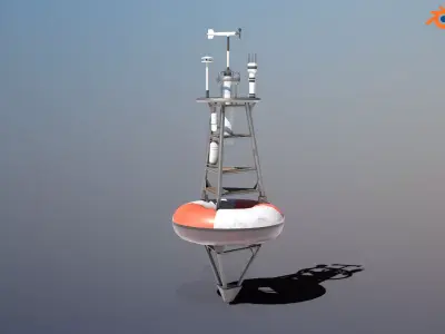 TAO Weather Data Buoy - PBR Low-poly 3D model