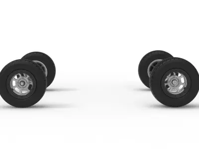 Wheel Set of Mod Lite Race car Version 2 Scale 1 to 25 3D print model