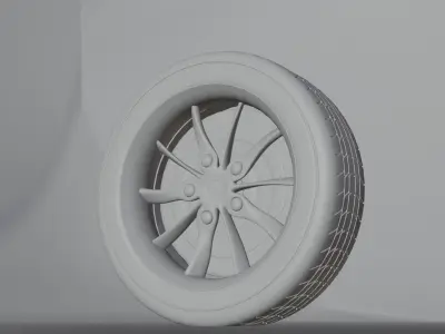Car Wheel And Tire Disk Brake rim Free 3D model